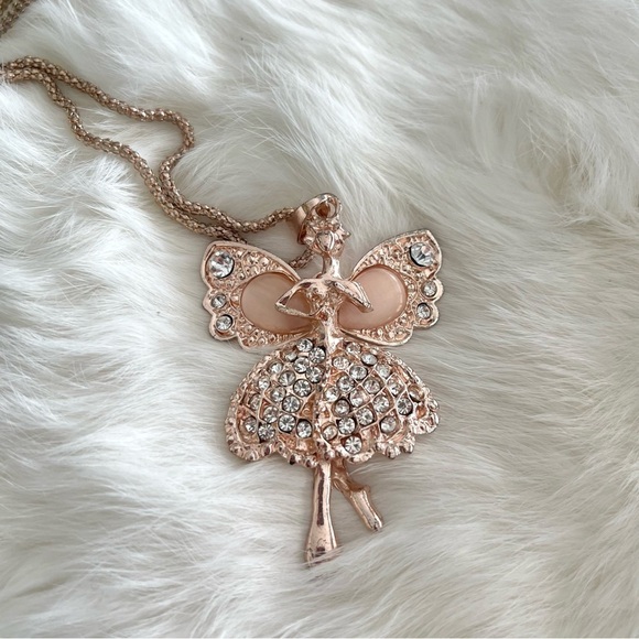 Rhinestone Embellished Ballerina Necklace - Picture 3 of 4